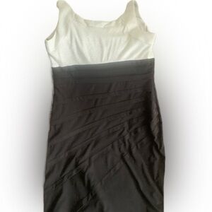 Pre Owned Women's Collection Dressbarn Dress Silver Black Sleeveless Sz 10 Style